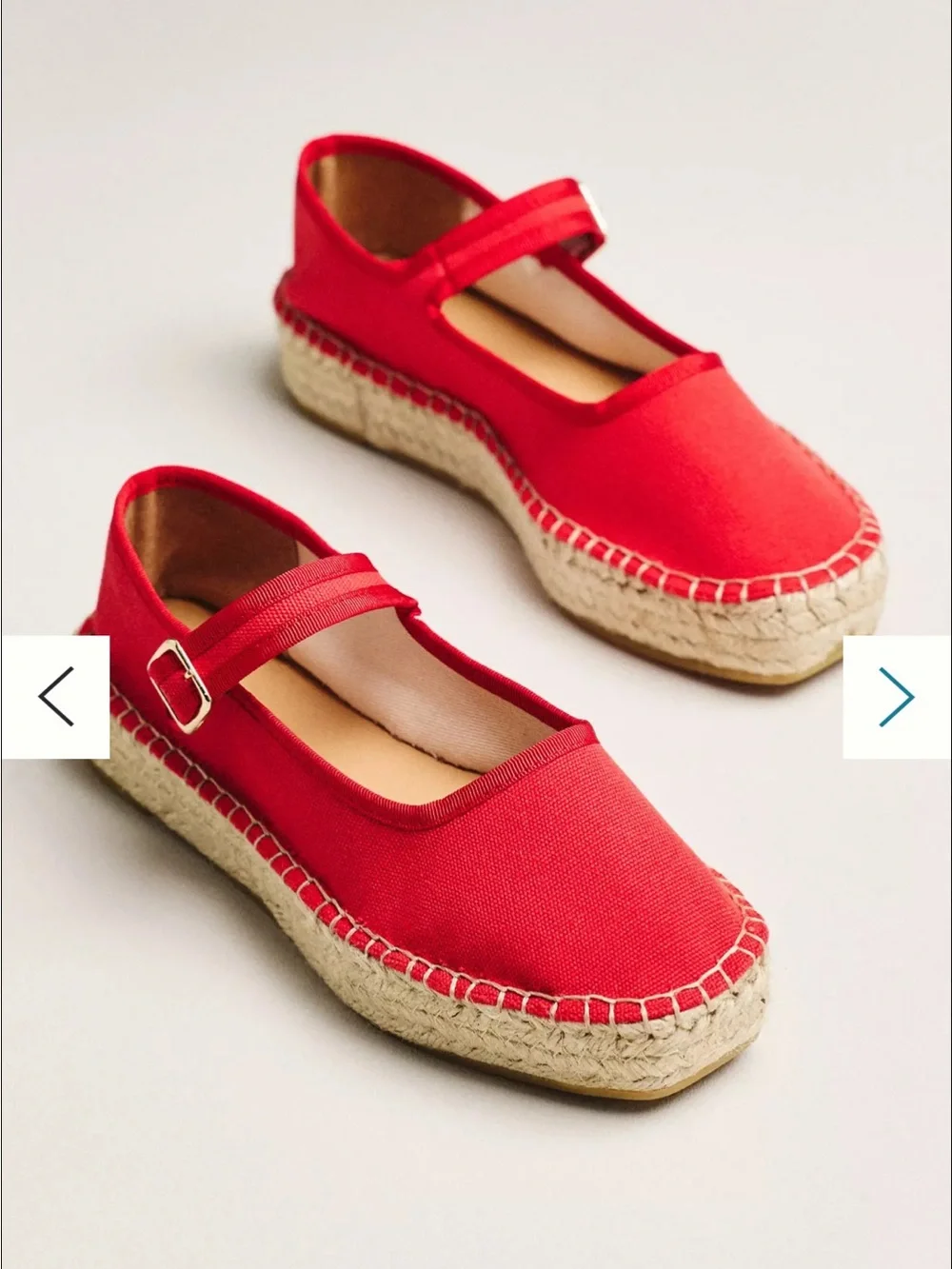 Maeve Red Canvas Espadrille Mary Jane with Jute Sole